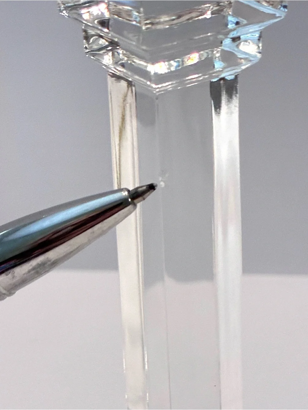 Vintage Crystal/Glass Candlesticks, Square Base, Set of 2